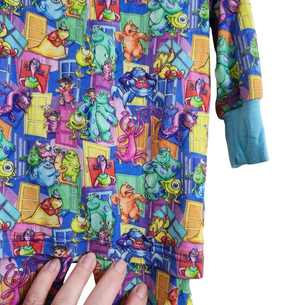 MONSTERS INC Size 12-18M Bamboo‎ Pajama Set Long Sleeve Pants Blue Soft Unisex